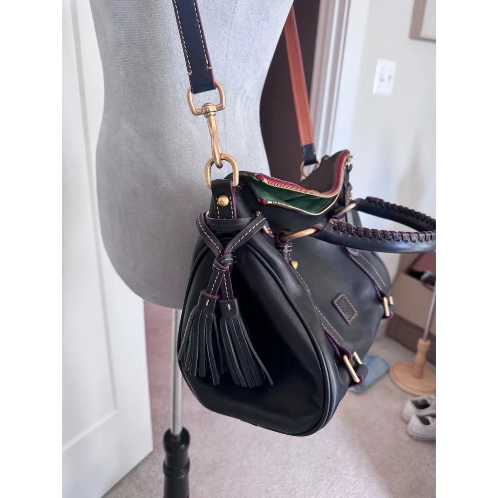Dooney & Bourke Florentine Cameron Satchel Black Leather Crossbody Bag